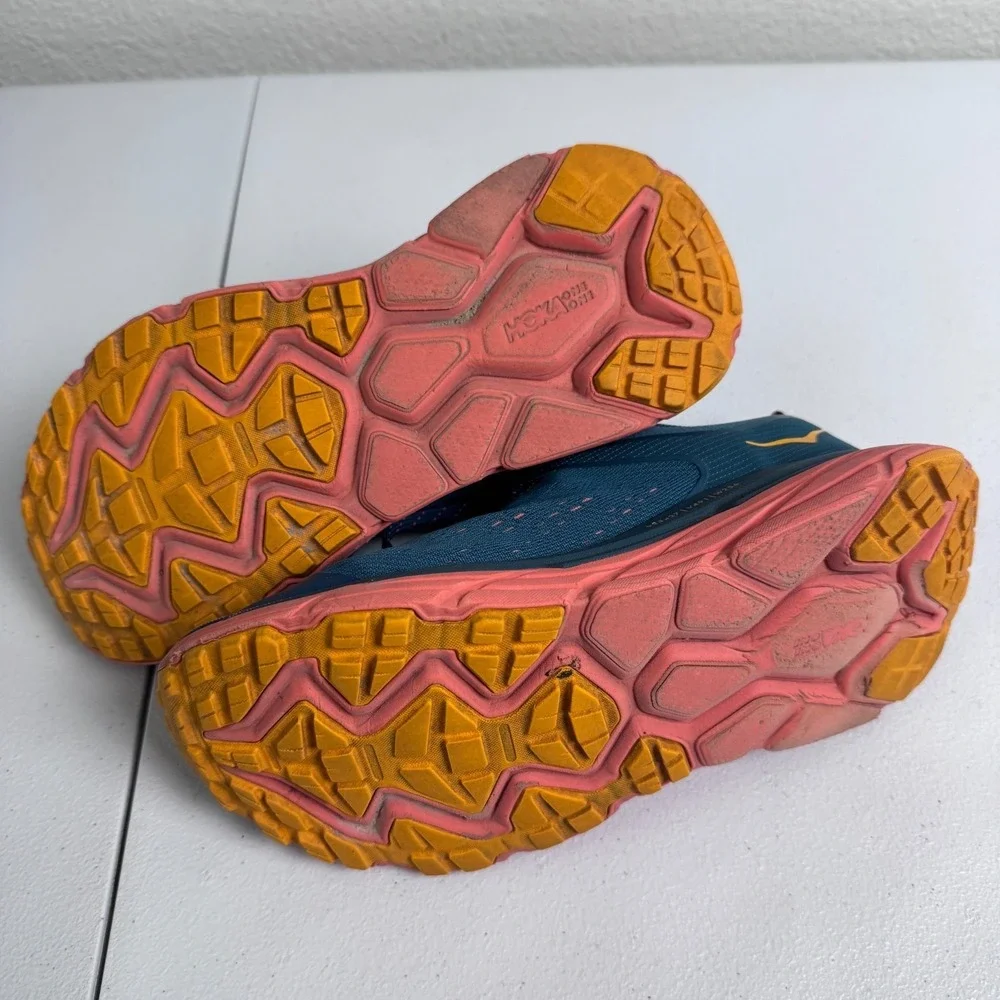 HOKA Challenger ATR 6 GTX  Blue/Orange Women's Trail Running Shoes Size 8.5